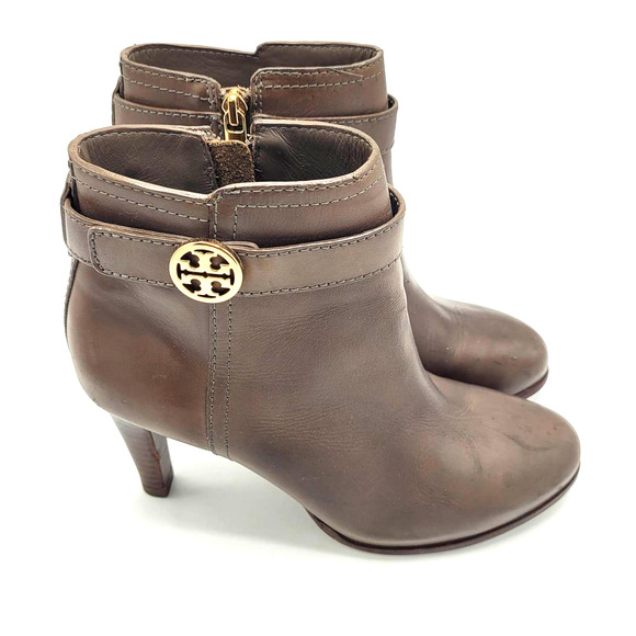 Tory Burch Camel Bristol Brown Leather Ankle Booties Womans Size 7.5M - Picture 10 of 10